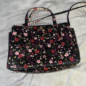 Kate Spade LAUREL WAY BOHO FLORAL REESE Leather Satchel Crossbody Bag